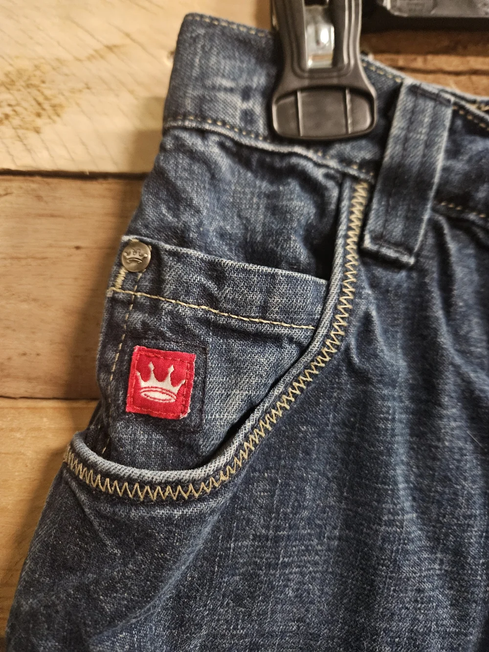 Vintage JNCO Kids Denim Shorts Size 10 Embroidered Jorts Bulldog Pocket Patch